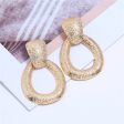 18K Gold-Plated Texture Drop Earrings For Sale