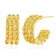 18K Gold-Plated Tri-Twine Huggie Earrings Sale