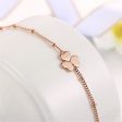 18K Rose Gold-Plated Clover Station Bracelet Online