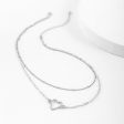 Silver-Plated Heart Layered Pendant Necklace Supply