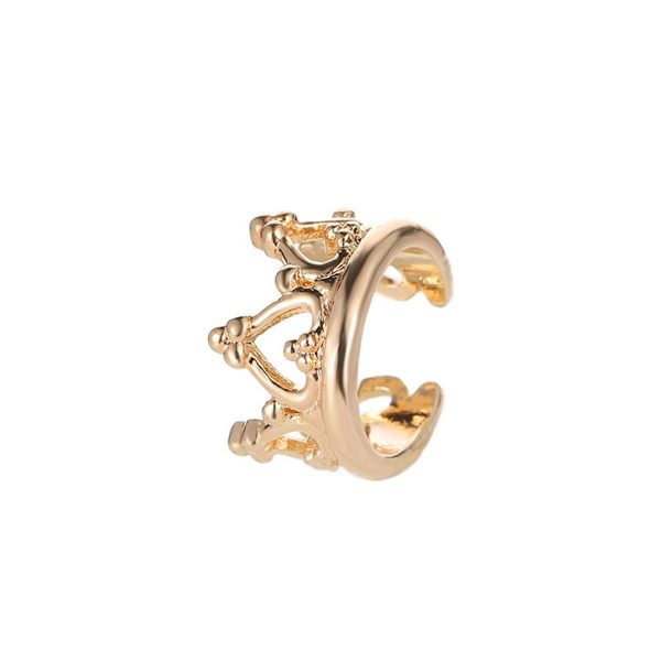 18K Gold-Plated Heart Crown Ear Cuff Online now