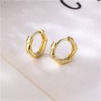 18K Gold-Plated Hexagon Huggie Earrings Cheap