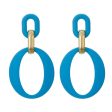 Sky Blue Enamel & 18K Gold-Plated Openwork Oval Drop Earrings Sale