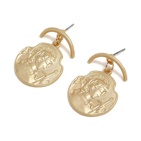 18K Rose Gold-Plated Curved Coin Drop Earrings For Discount