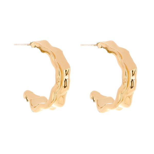 18K Gold-Plated Leaf Huggie Earrings on Sale