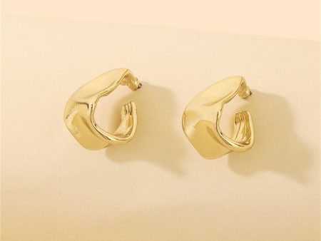 18K Gold-Plated Irregular Huggie Earrings Online Hot Sale