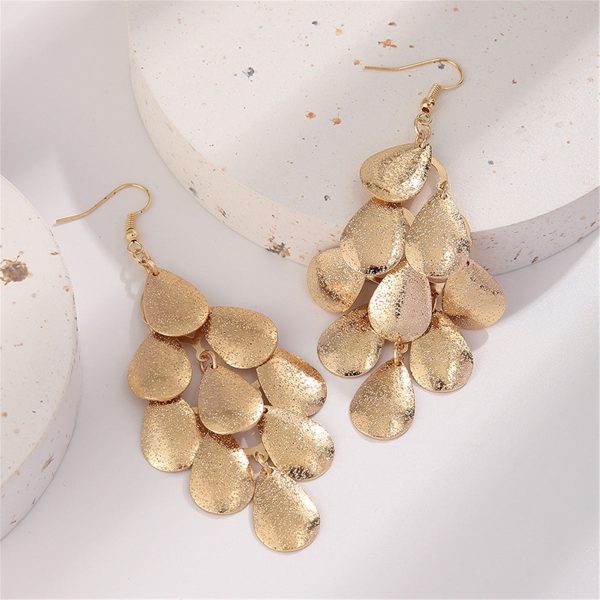 18K Gold-Plated Petal Cluster Drop Earrings Supply