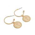 18K Rose Gold-Plated Queen Coin Drop Earrings Fashion