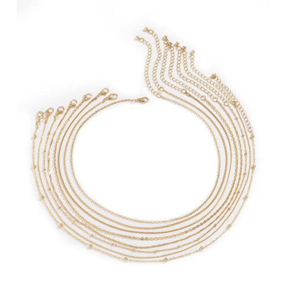 18K Gold-Plated Bead Chain Necklace Set Online