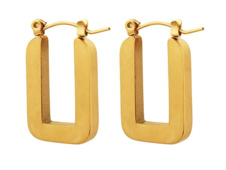 18K Gold-Plated U-Shape Hoop Earrings Fashion