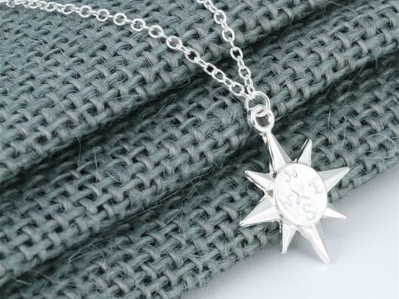 Silver-Plated Compass Pendant Necklace Online Hot Sale