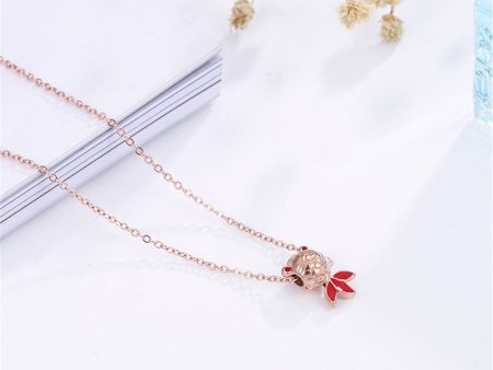 18K Rose Gold-Plated Fish Pendant Necklace For Cheap