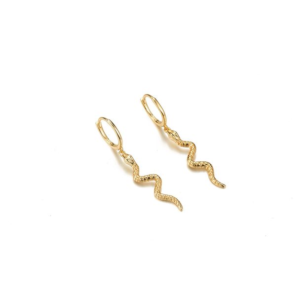 18K Gold-Plated Snake Huggie Earrings Supply