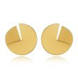 18K Gold-Plated Slit Round Stud Earrings Supply