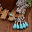 Turquoise & Silver-Plated Filigree Tassel Necklace on Sale