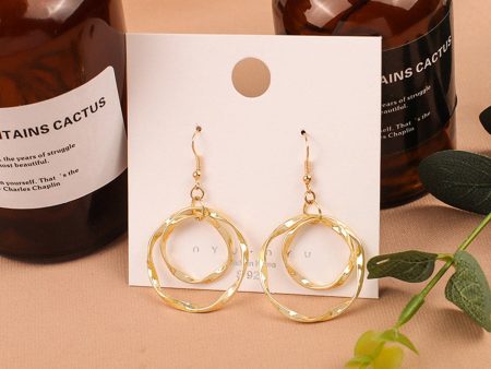 18K Gold-Plated Stacked Twist Hoop Drop Earrings Fashion