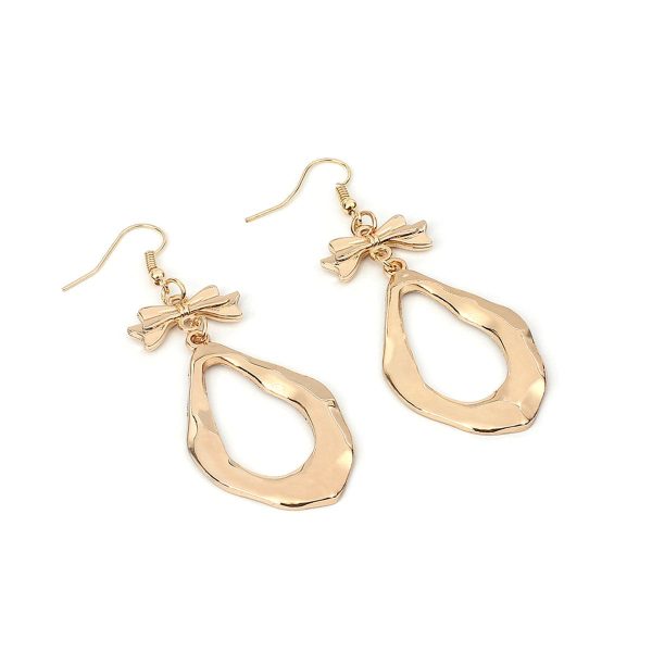 18K Gold-Plated Bow Drop Earrings For Cheap