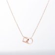 18K Rose Gold-Plated Open Ring & Square Pendant Necklace For Discount