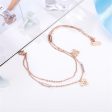 18K Rose Gold-Plated Heart Layer Anklet Fashion