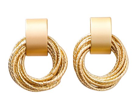 18K Gold-Plated Stacked Circle Drop Earrings Online now