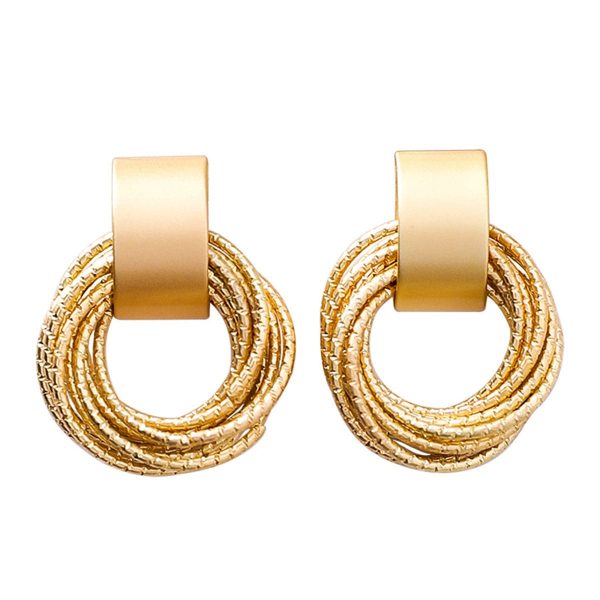 18K Gold-Plated Stacked Circle Drop Earrings Online now