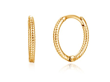 18K Gold-Plated Twine Huggie Earrings Hot on Sale