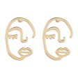 18K Gold-Plated Abstract Face Stud Earrings Online