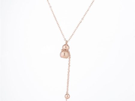 18K Rose Gold-Plated Calabash & Bead Pendant Necklace For Cheap