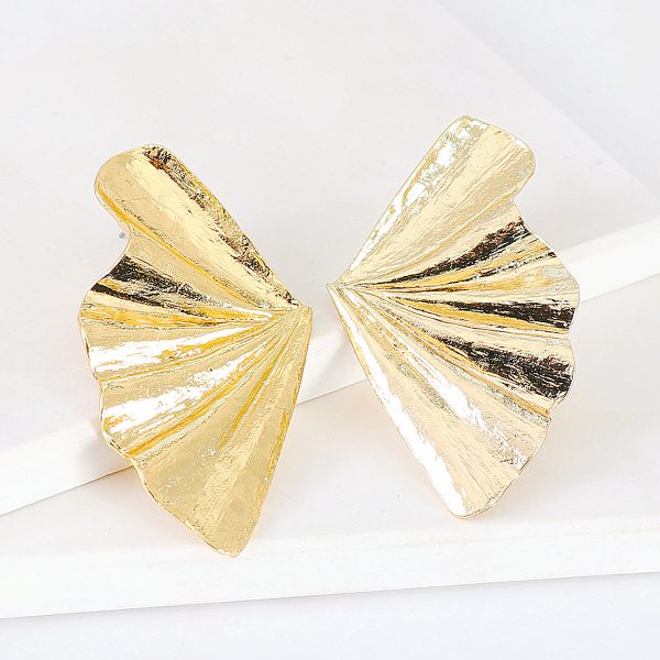 18K Gold-Plated Fan Stud Earring on Sale