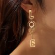 18K Gold-Plated  Love  Openwork Drop Earrings Sale