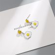 White & Yellow Poached Egg Drop Earrings Discount