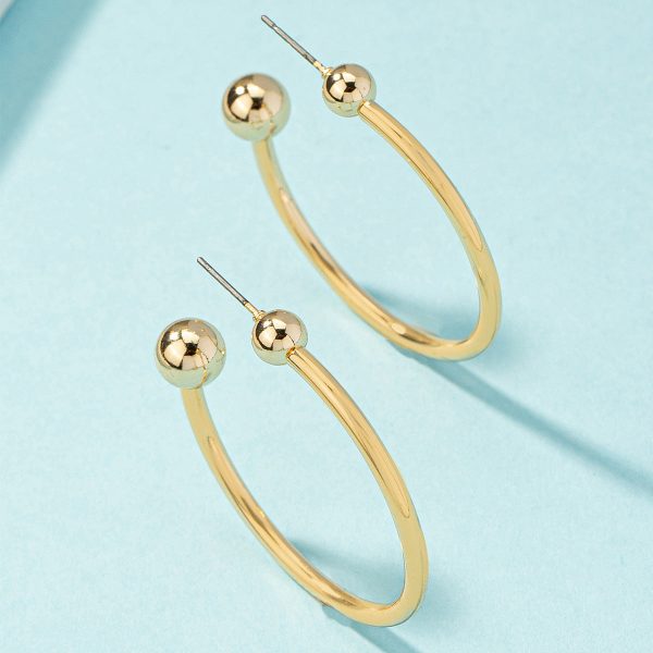 18K Gold-Plated Ball End Huggie Earrings Online Hot Sale