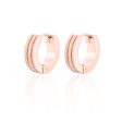 18K Rose Gold-Plated Frosted Huggie Earring Discount