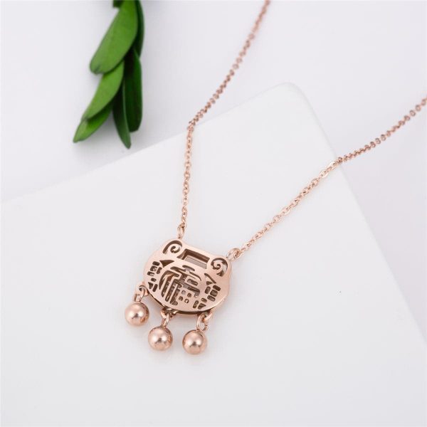 18K Rose Gold-Plated Lock Of Longevity Pendant Necklace on Sale