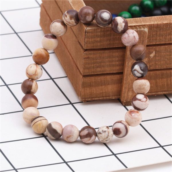 Zebra Jasper Beaded Stretch Bracelet Sale