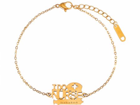 18K Gold-Plated  I Do Nurse  Charm Bracelet For Sale