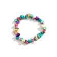 Blue & Purple Turquoise Beaded Stretch Bracelet Online Hot Sale