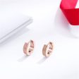 18K Rose Gold-Plated Frosted Huggie Earring Discount