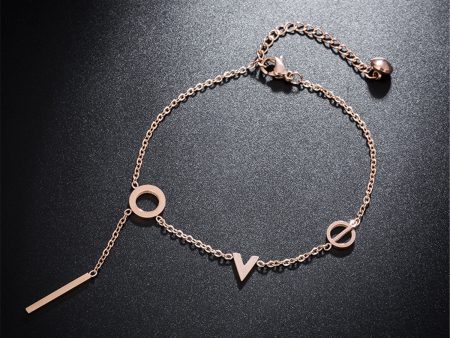 18K Rose Gold-Plated  Love  Anklet Online