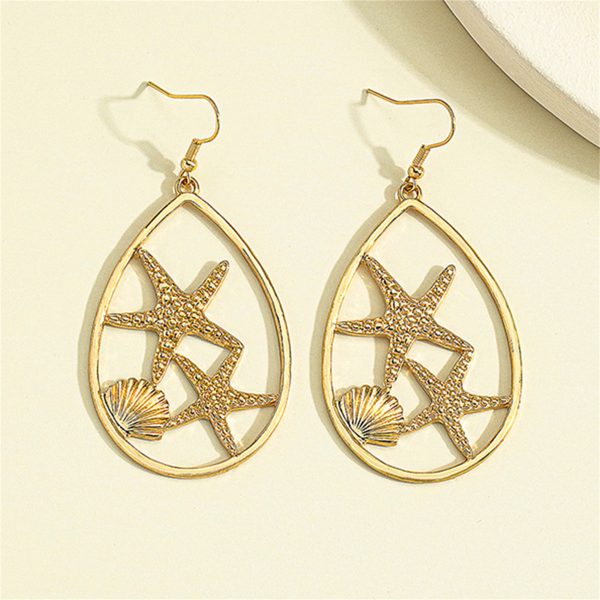 18K Gold-Plated Shell Starfish Drop Earrings Online now