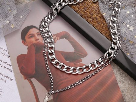 Silver-Plated Figaro Chain Snake Layered Pendant Necklace Online Sale