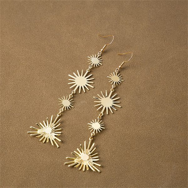 18K Gold-Plated Starburst Link Drop Earrings Online Hot Sale