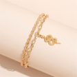 18K Gold-Plated Snake Charm Anklet & Rope Chain Anklet For Sale