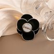 Black & White Camellia Brooch Online Hot Sale