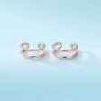 18K Rose Gold-Plated Half-Twine Layered Ear Cuffs Set For Cheap