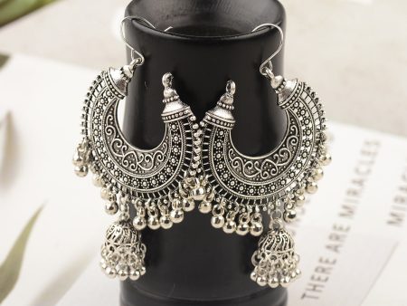 Silver-Plated Bell Tassel Drop Earrings For Cheap