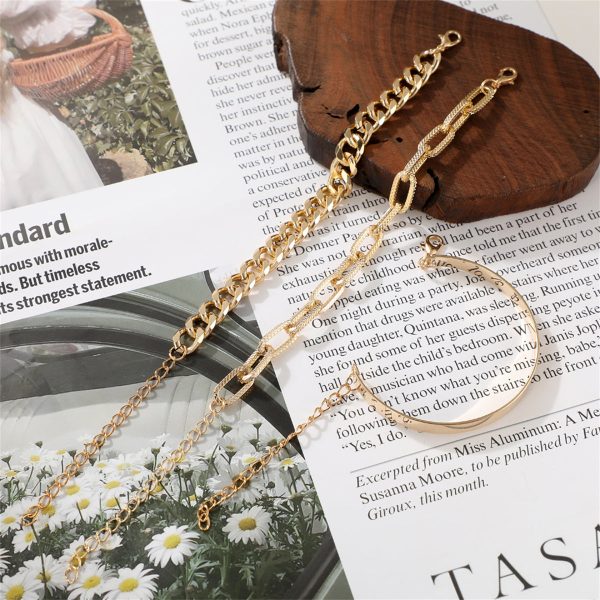 18K Gold-Plated Cable Chain Bracelet Set Hot on Sale