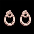 18K Rose Gold-Plated Interlocking Hoop Stud Earrings Hot on Sale