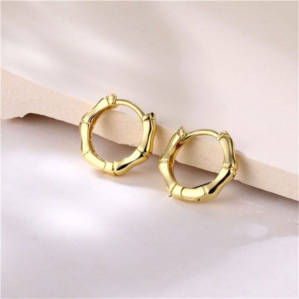 18K Gold-Plated Hexagon Huggie Earrings Cheap