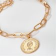 18K Gold-Plated Coin Figaro Charm Anklet For Cheap